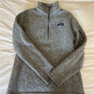 Patagonia Better Sweater Fleece Jacket 1/4 Zip in Birch White Gray, Sz medium